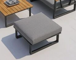 Zebra Belvedere Hocker Edelstahl/Tuvatextil Graphit/Tweed Grey