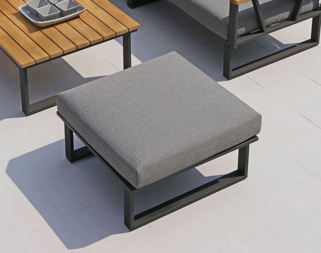 Zebra Belvedere Hocker Edelstahl/Tuvatextil Graphit/Tweed Grey 3 Zebra Belvedere Hocker Edelstahl/Tuvatextil Graphit/Tweed Grey