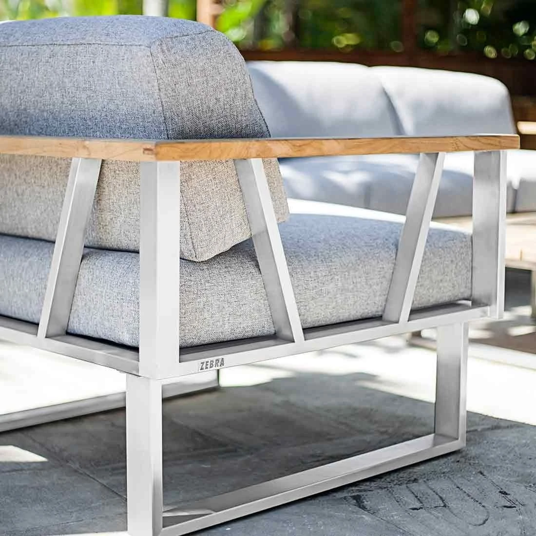 Zebra Belvedere Ecklounge 3-teilig Edelstahl/Olefin Edelstahl/Grau 6 Zebra Belvedere Ecklounge 3-teilig Edelstahl/Olefin Edelstahl/Grau – Bild 4