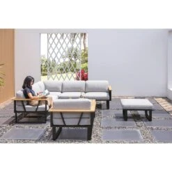 Zebra Belvedere Ecklounge 5-tlg. Edelstahl/Olefin Graphit/Grau -GartenMöbelPro Verkäufe zebra belvedere loungeecke 5 tlg edelstahl olefin 1377313 3