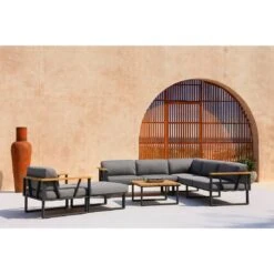 Zebra Belvedere Ecklounge 5-tlg. Edelstahl/Tuvatextil Silber/Tweed Grey -GartenMöbelPro Verkäufe zebra belvedere loungeecke 5 tlg edelstahl tuvatextil 1367809 10