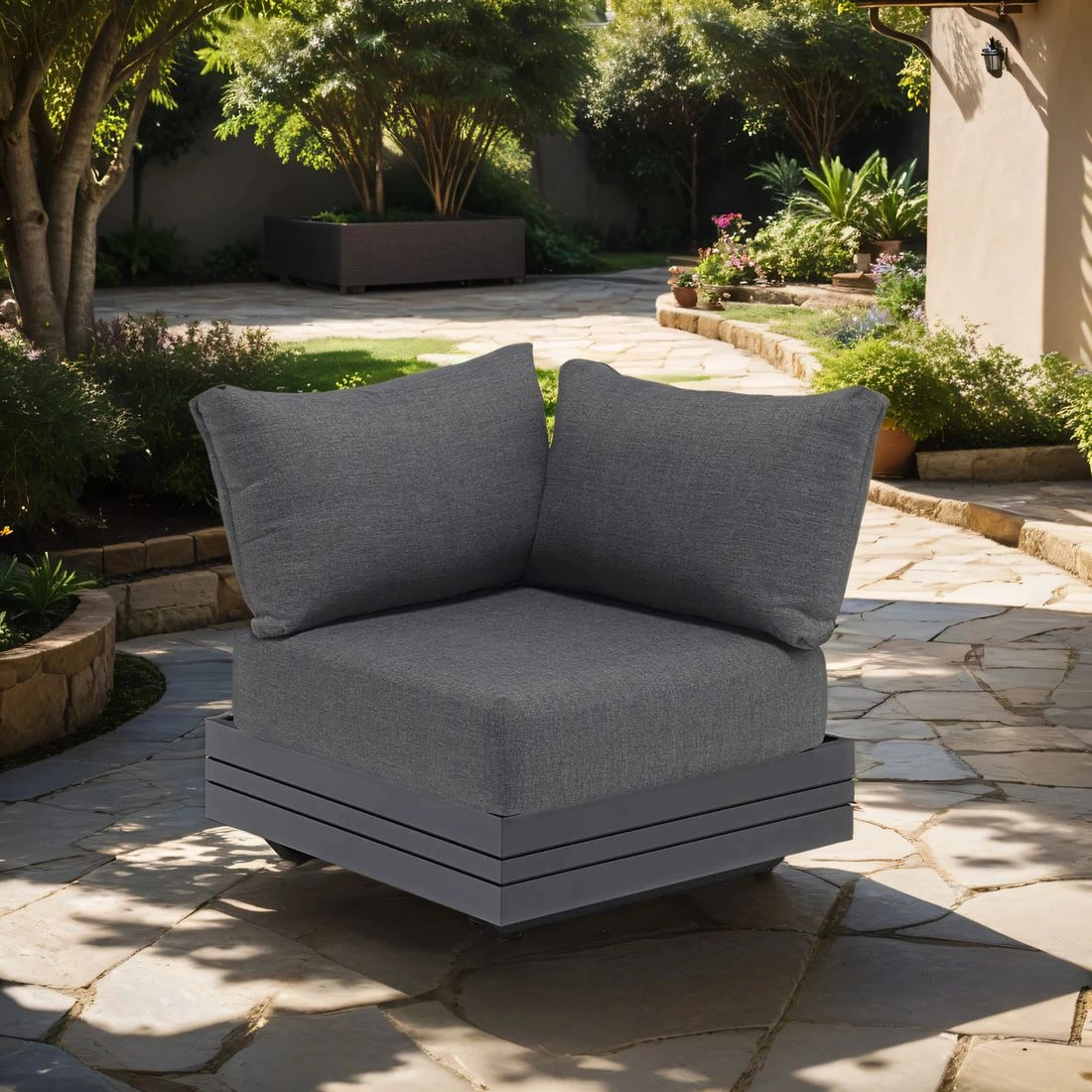 Zebra Cubo Eck-/Endmodul Aluminium/Olefin Graphit/Dunkelgrau 3 Zebra Cubo Eck-/Endmodul Aluminium/Olefin Graphit/Dunkelgrau