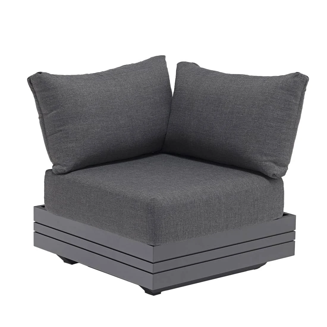 Zebra Cubo Eck-/Endmodul Aluminium/Olefin Graphit/Dunkelgrau 4 Zebra Cubo Eck-/Endmodul Aluminium/Olefin Graphit/Dunkelgrau – Bild 2