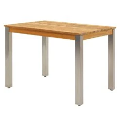 Zebra Derex Gartentisch 80x100cm Edelstahl/Teak Silber/Natur