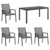 Zebra Fly Gartenmöbelset 5-tlg. Mit Tisch 160x90 Cm Graphit/Carbon Grey -GartenMöbelPro Verkäufe zebra fly gartenmoebelset 5 tlg mit tisch 160x90 cm 1477512 1