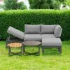 Zebra Fly Loungeset 3-tlg. Aluminium/Teak/Olefin Graphit -GartenMöbelPro Verkäufe zebra fly loungeset 3 tlg aluminium teak olefin 1374398 1