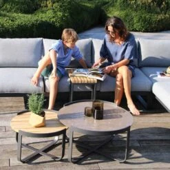 Zebra Fly Loungetische 2-teilig Aluminium/Teak/Glas-Keramik Graphit -GartenMöbelPro Verkäufe zebra fly loungetische 2tlg aluminium teak glas keramik graphit 994139 3