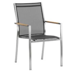 Zebra One Stapelsessel Edelstahl/Textilene Silber/Dunkelgrau -GartenMöbelPro Verkäufe zebra one stapelsessel edelstahl textilene dunkelgrau 1 1