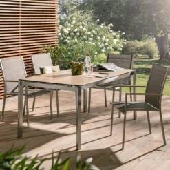 Zebra One Stapelsessel Edelstahl/Textilene Silber/Dunkelgrau -GartenMöbelPro Verkäufe zebra one stapelsessel edelstahl textilene dunkelgrau 2