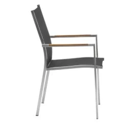 Zebra One Stapelsessel Edelstahl/Textilene Silber/Dunkelgrau -GartenMöbelPro Verkäufe zebra one stapelsessel edelstahl textilene dunkelgrau 4