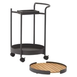 Zebra Trolley Beistelltisch 45x51,3cm Aluminium/Teak Graphit/Teak -GartenMöbelPro Verkäufe zebra trolley beistelltisch 45x51 3cm aluminium teak 1383506 2