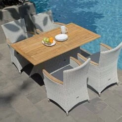 Zebra Loomus Diningsessel Geflecht Mit Teakarmlehnen Silkwhite -GartenMöbelPro Verkäufe zebra yachtclub loomus geflecht sessel silkwhite mit teakholz armlehnen 3